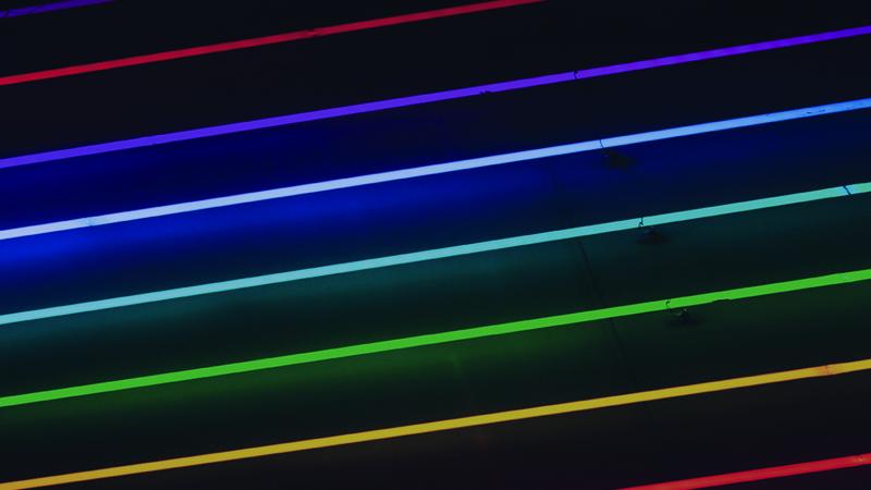 Neon stripes on a black background.