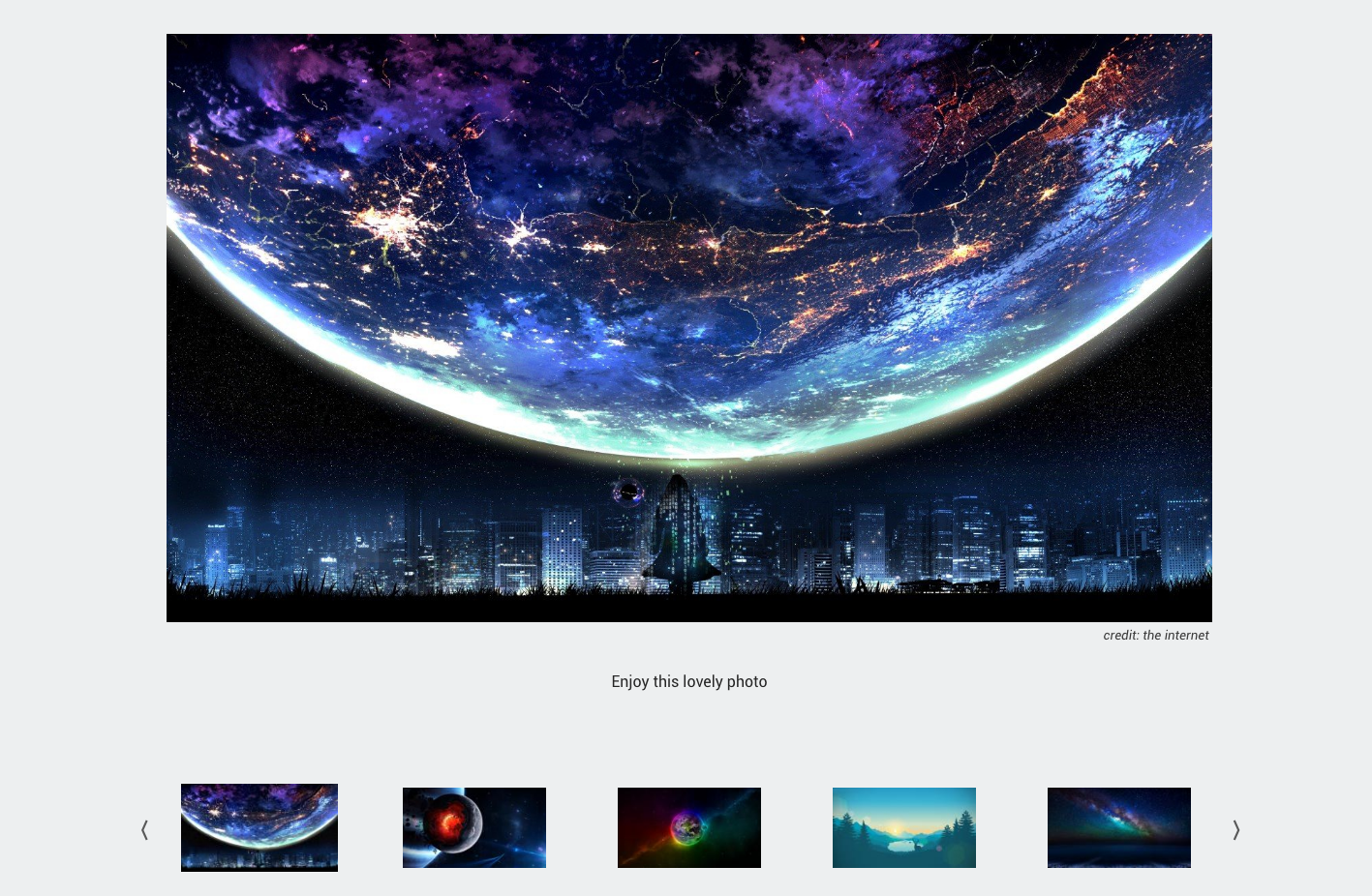 A screenshot of a Gallery with Thumbnails Module.