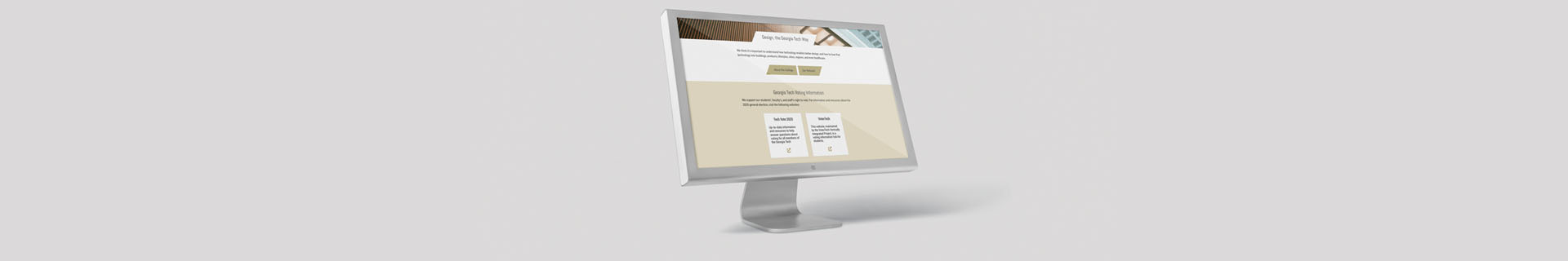 A desktop computer with the College of Design website homepage displayed.